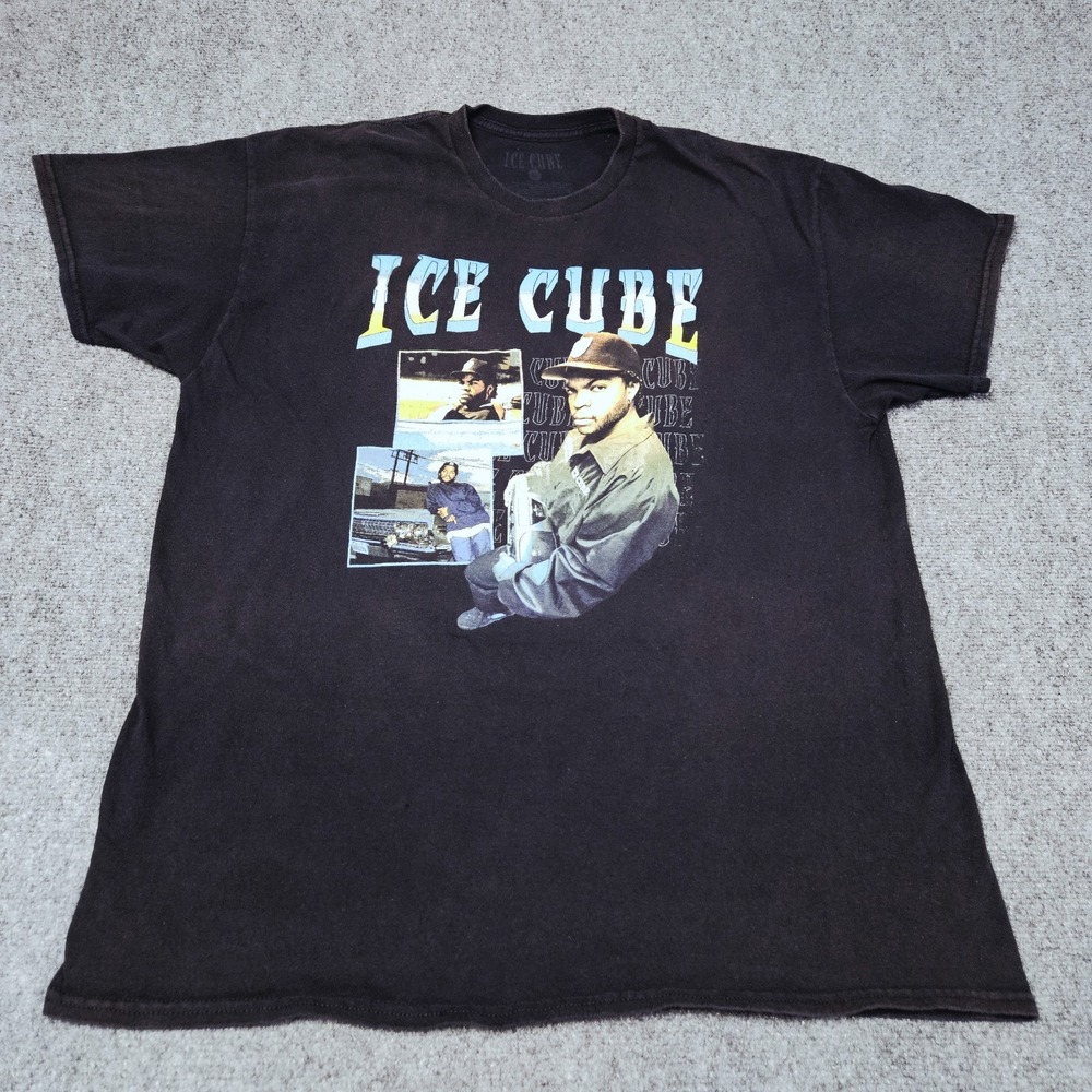 Ice Cube T-Shirt Mens XL Black Graphic Tee Hip Hop Rap Streetwear‎ Vintage Style